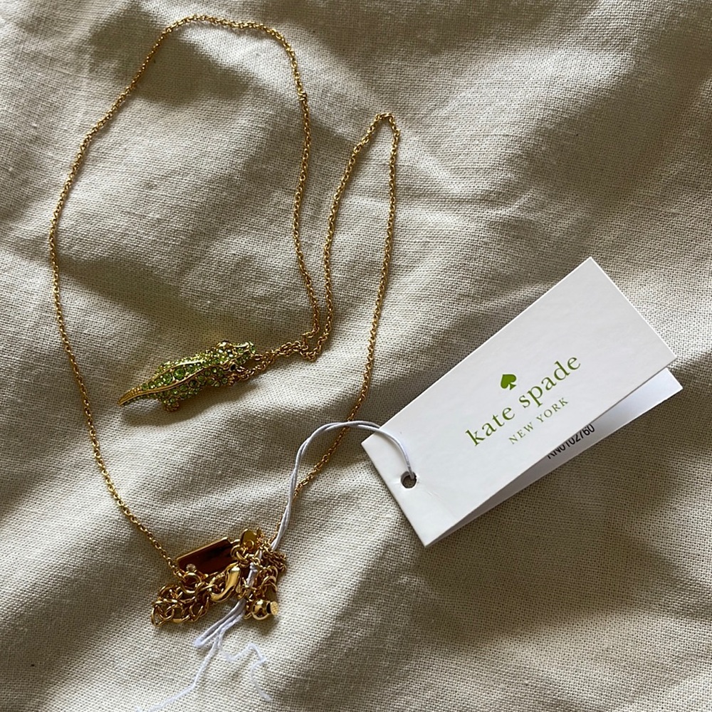 Kate Spade “Swamped” Pavé Alligator Mini Pendant Necklace